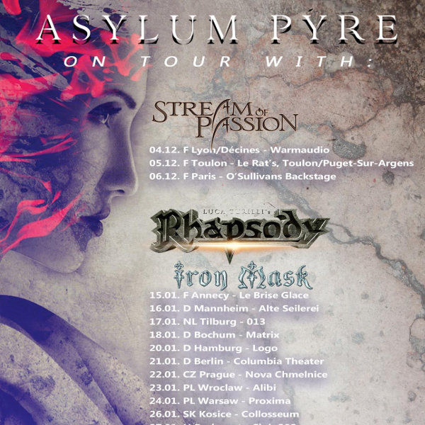 Flyer de tournée d'Asylum Pyre pour 2015/2016