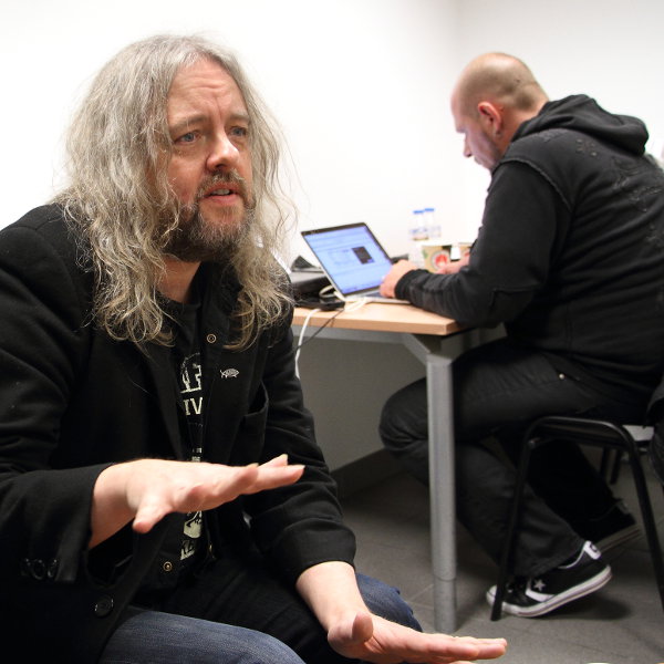 Troy Donockley (and Toni Peiju), during our interview in Lyon, the 23rd of november, 2015